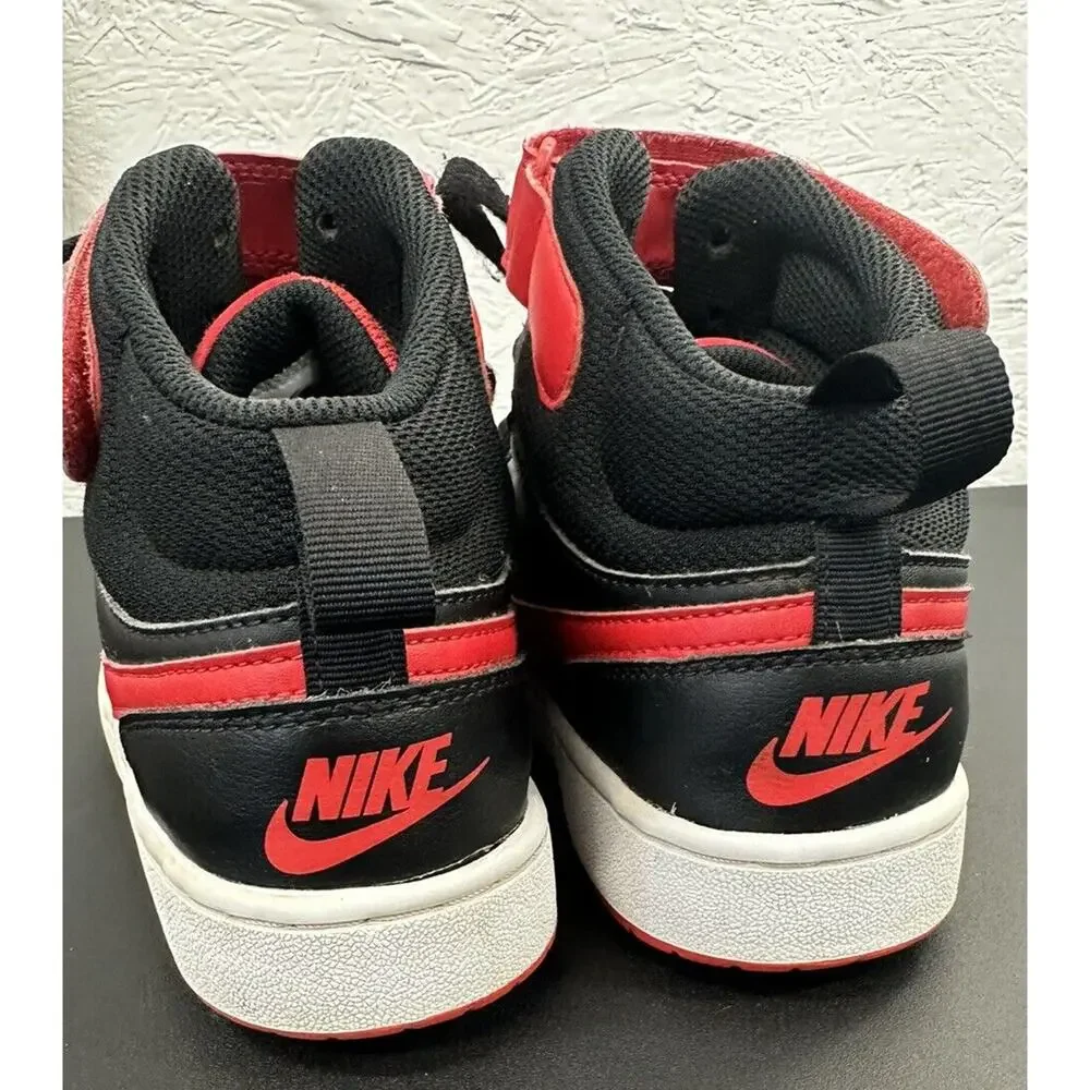 Nike Court Borough Mid Youth 5 Red Black Basketball Shoes Sneakers